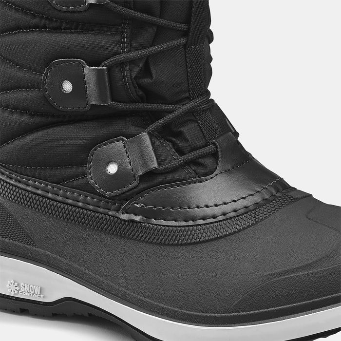 Botas de caminhada na neve quentes e impermeáveis mulher, NH500 preto
