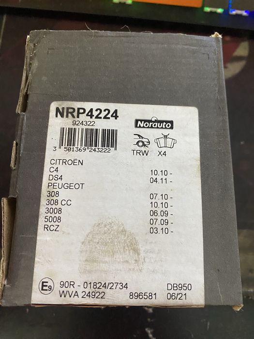 Pastilhas de travão novas 1 par