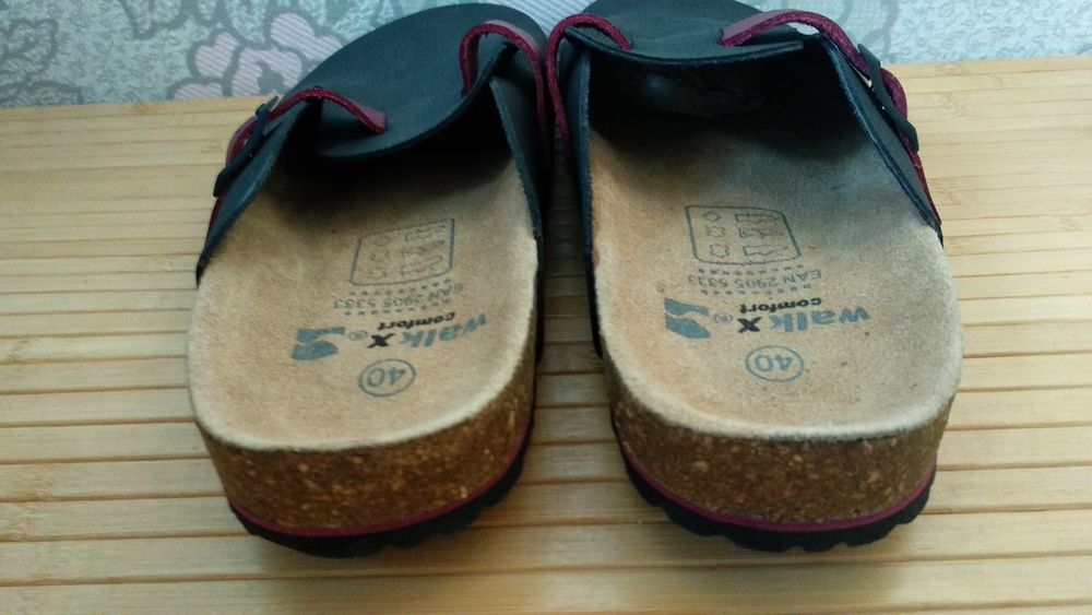 Walk x Walkx comfort сабо комфорт черные с бордовым р 40