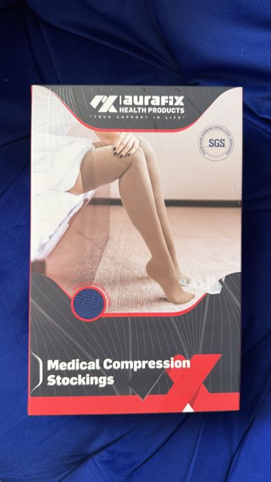 Компресійні гольфи 2 клас Aurafix AV-108 з відкритим носком