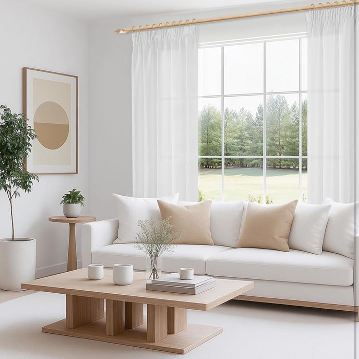 2 Pack Zasłony 140x225cm. Lniane 30%. Półprzezroczyste Na Przelotkach