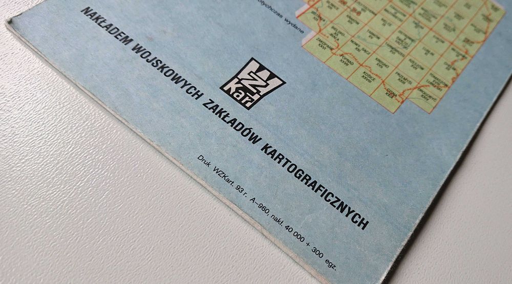 Łeba i Lębork - Mapa topograficzna Polski- 1993 rok