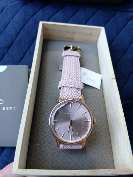 NOWY zegarek August Berg Serenity Pink Perlon - Rose Gold