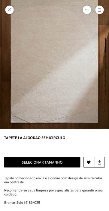 Tapete Lǎ Algodǎo Semicírculo Zara Home NOVO