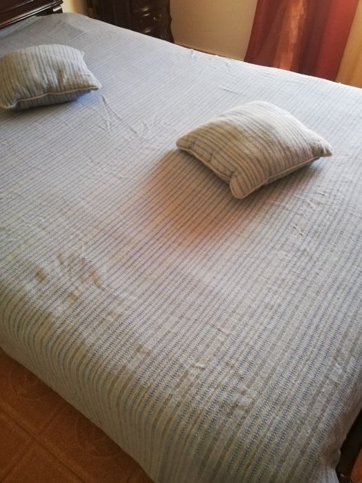 Colcha azul para cama de casal