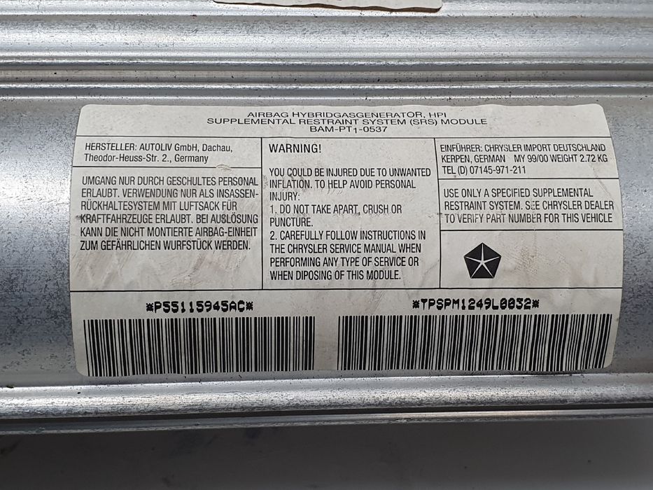 Airbag passageiro JEEP Grand Cherokee II (WJ, WG)