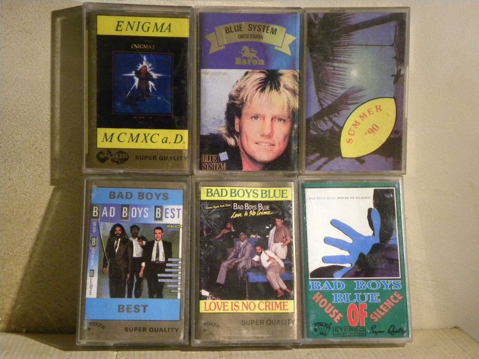 6 Kaset magnetofonowych bad boys blue enigma blue system sommer '90