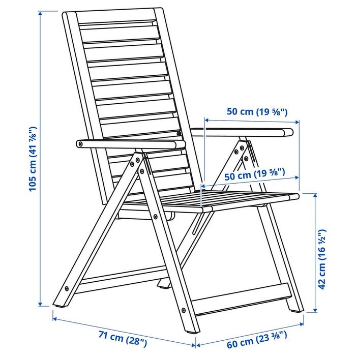 IKEA NÄMMARÖ stół + 6 krzeseł ogrodowych | akacja | zestaw