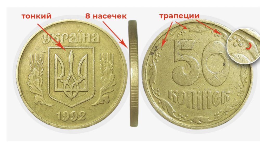 Монета 50 копеек 1992 года