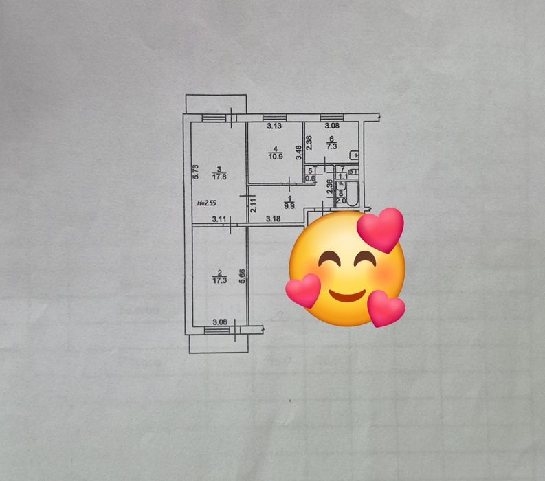 3-х комн квартира Днепровский район