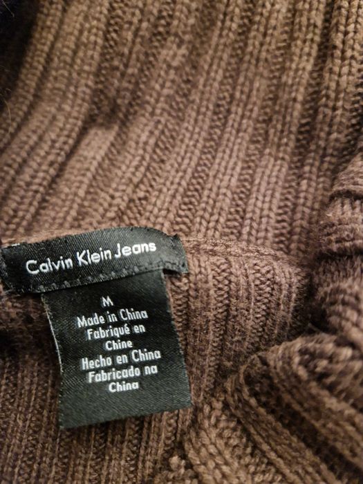 Sweter Calvin Klein brązowy roz M