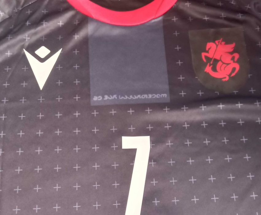 Koszulka Gruzja Kvaratskhelia #7, Macron ECO, XL, nowa, wyjazdowa