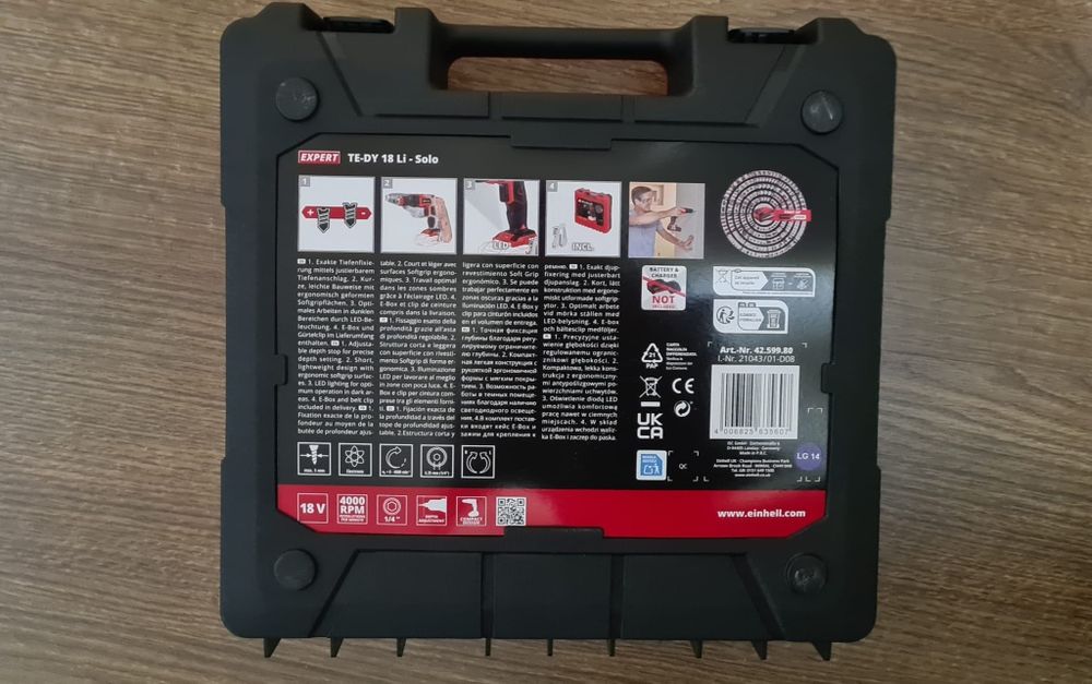 Aparafusadora para pladur sem fios 18 v Einhell TE-DY 18v