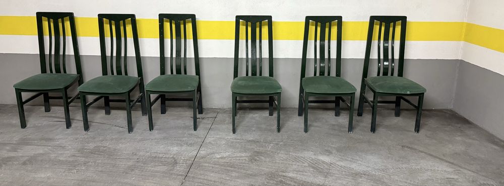 Conjunto de 6 Cadeiras Vintage verde- esmeralda