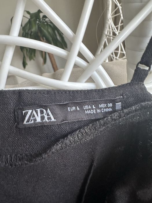 Czarna sukienka lniana z zary