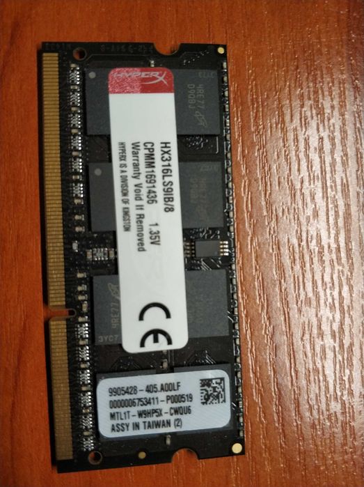 RAM HyperX Impact, SODIMM, DDR3L, 8 GB, 1600 MHz, CL9 (HX316LS9IB/8)