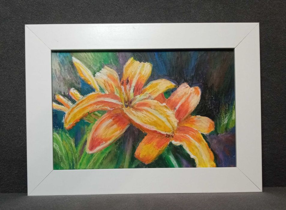 obraz malowany pastelą olejną