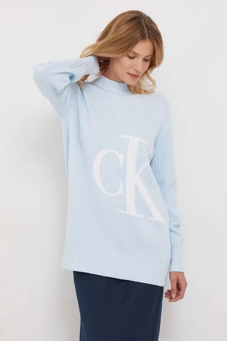 Sweter z półgolfem logo Calvin Klein Jeans S