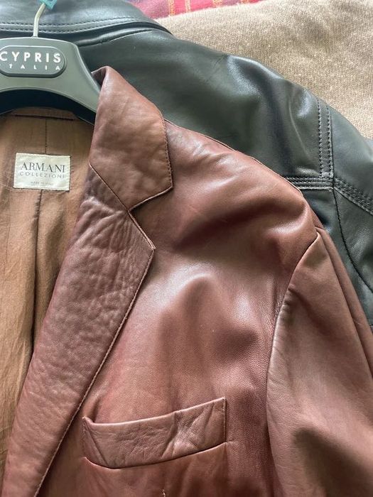 Blazer de Pele Armani Collezioni L Vintage