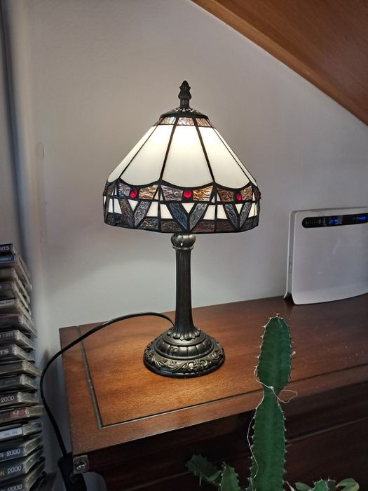 Lampa witrażowa kolorowa lampka nocna tiffany art deco premium