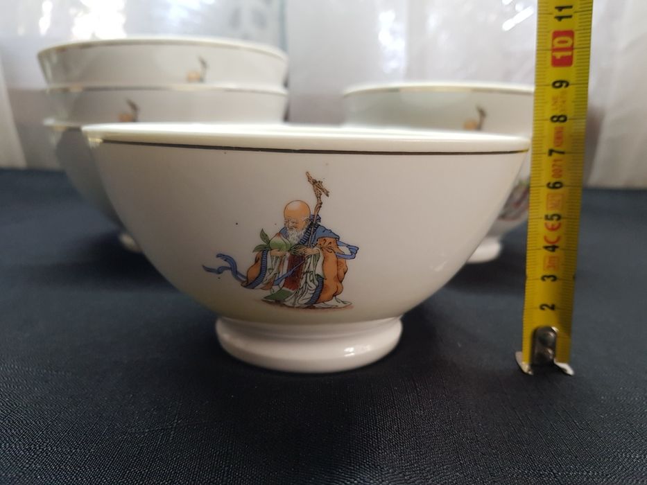 Komplet 6 miseczek , Mandaryn, stara chińska porcelana Vintage