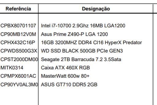 Torre de Computador I7 16gb ram 2TB