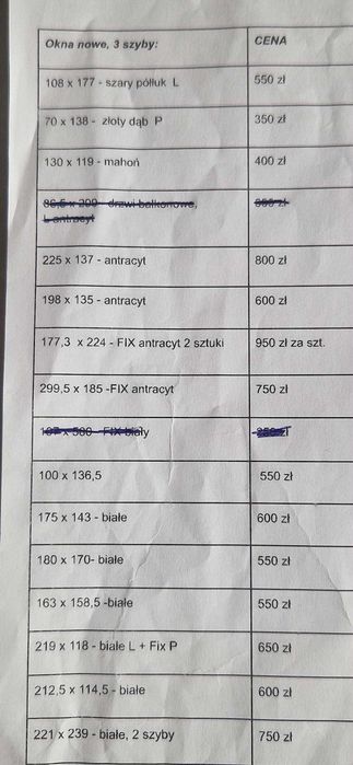 Okna PCV nowe i używane
