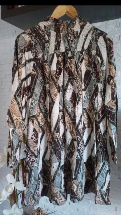 Sukienka plus size rozm 44 oversaize luźna rękaw szeroki