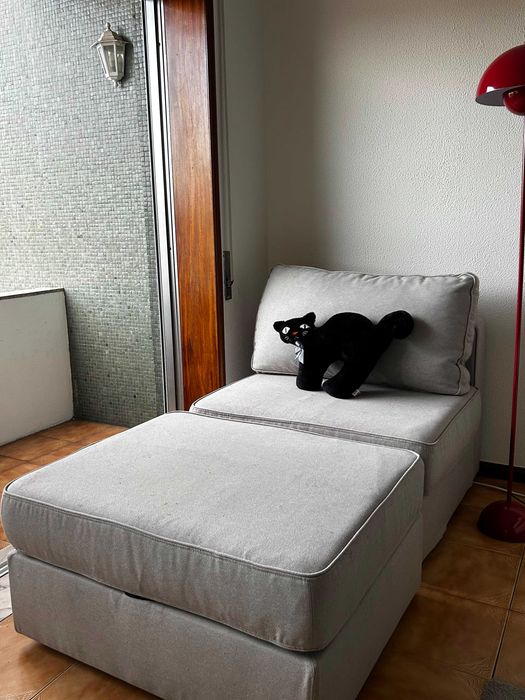 Poltrona chaise longue cinza Lovesac