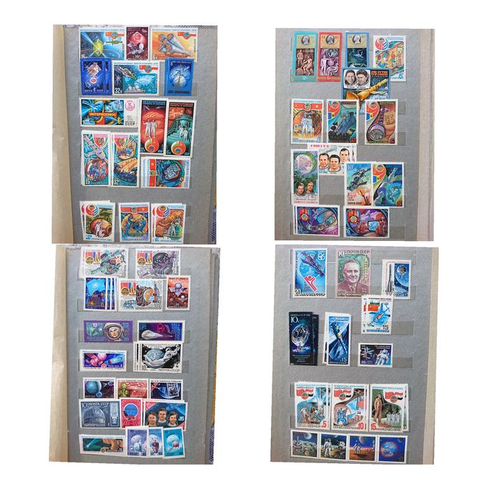 Альбом марок на тему олимпийские игры, космос, города, выставки.