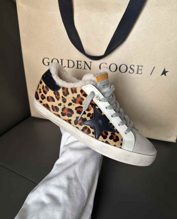 Кеди жіночі зимові Golden Goose леопардові кросівки 39