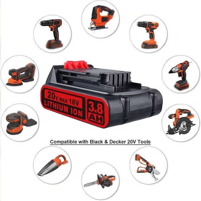 Bateria para Black & Decker - 3.8Ah 18V MAX 20V - NOVA