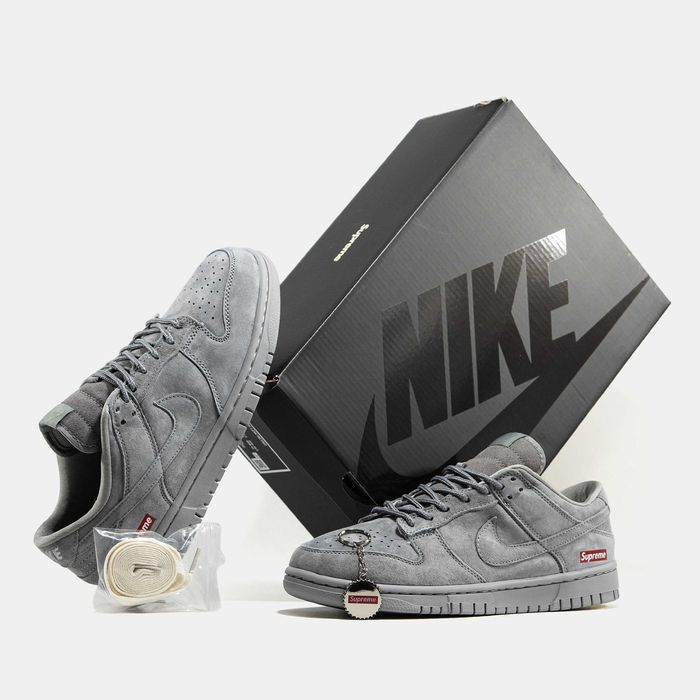 Кросівки Nike SB Dunk Low x Supreme Grey premium