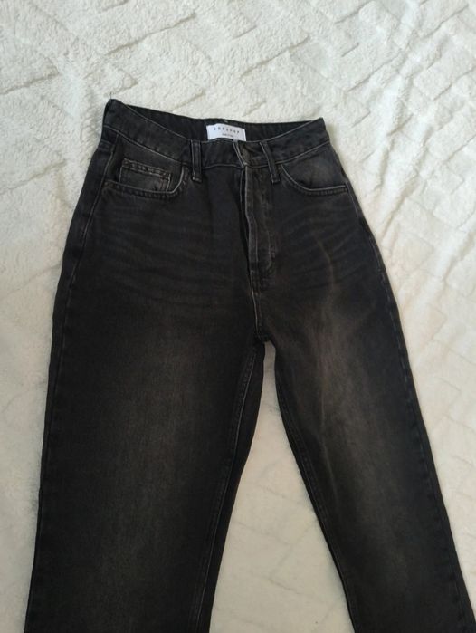 Czarne spodnie jeansowe baggy rozmiar s topshop bawełniane