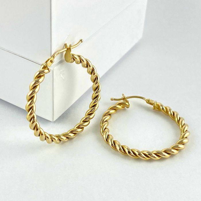 ZŁOTE kolczyki APART KOŁA średnica 2,7 cm PRÓBA 375 (9K) - jak NOWE!