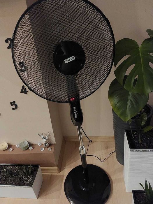 Nowy Wiatrak Wentylator Podłogowy Stojący 5 Łopatek Timer + Pilot