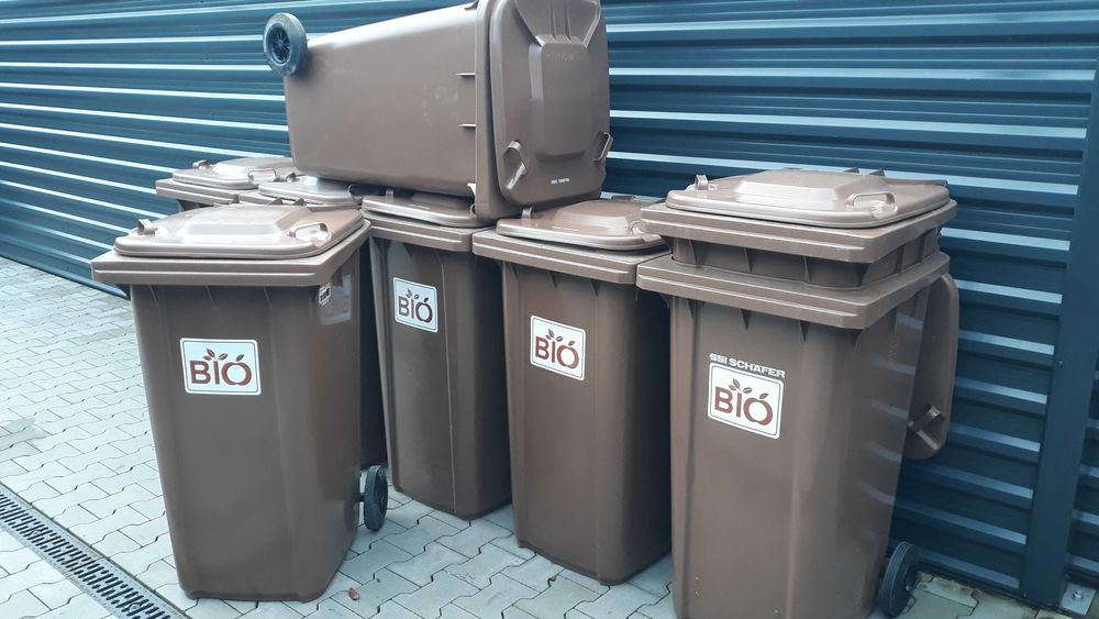 Pojemnik na BIO odpady kosz na śmieci brązowy atest EN 840 DOSTAWA !