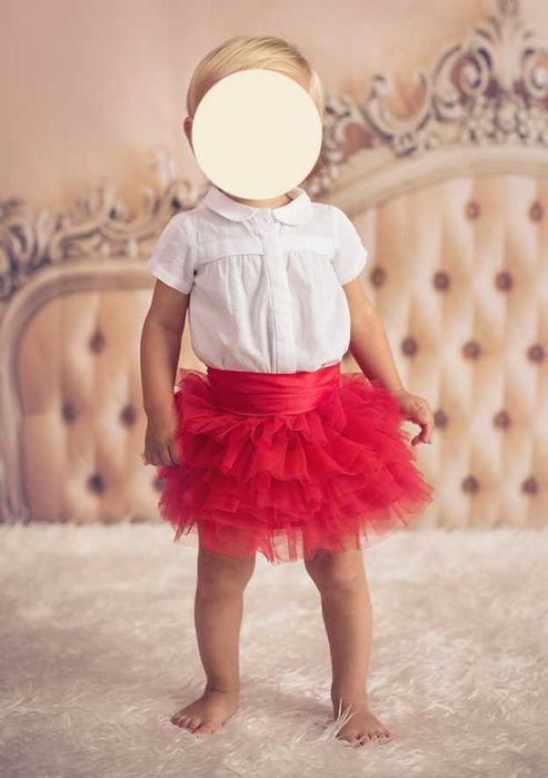 Spódniczka czerwona tiulowa r. 74 (9-12 miesięcy) na ŚWIĘTA, WESELE