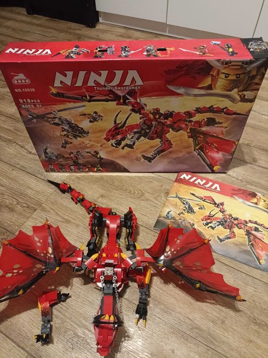 Zestaw LEGO 72003+Uszkodzony ułożony zestaw "Ninja smok Thunder Swordsman"