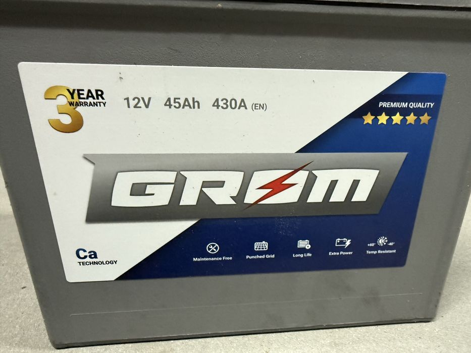 Akumulator GROM 45Ah 430A 12V – Do Hondy, Toyoty (Typ Azja / B24)