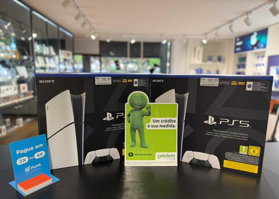 PS5 DIGITAL APENAS 599,99€! ENTREGA IMEDIATA! Aproveite possibilidade de financiamento em 4x ou Mais!! Apareça na nossa Loja!