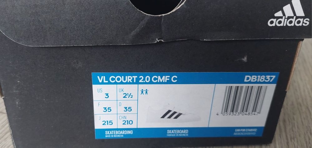 Buty ADIDAS court 2.0 CMF C białe JAK NOWE