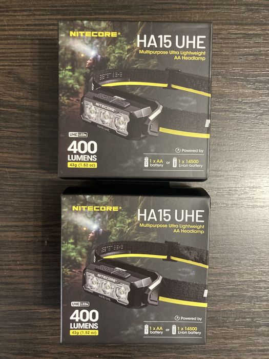 Налобний ліхтар Nitecore HA15 UHE з універсальним живленням