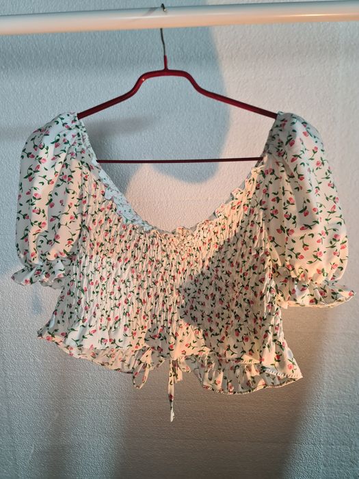 Conjunto de top e saia senhora multicolorido