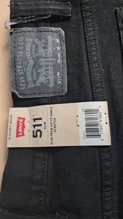 Spodnie męskie Levi's 511 slim 18husky 36×29, nowe z metką