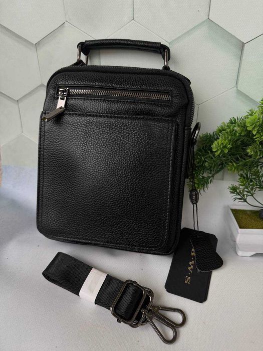 чоловіча шкіряна сумка на плече з ручкою кожана мужская сумочка