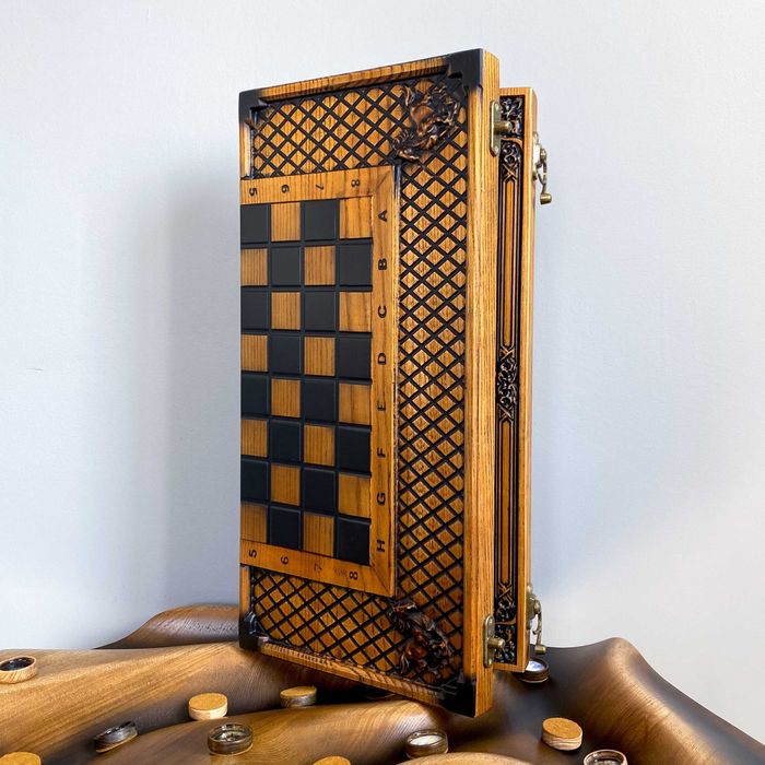 Преміум дерев'яний набір 3 в 1 шахи, нарди, шашки  на ПОДАРУНОК