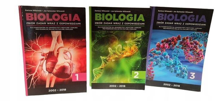 Biologia zbiór zadań wraz z odpowiedziami 2002-2018 tom 1-3 Witowski