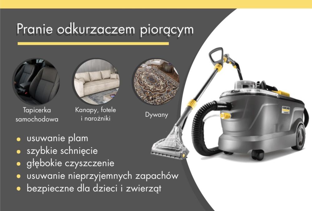 Pranie tapicerki meblowej i samochodowej - Dojazd | Szybkie terminy |