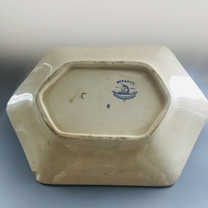 Antiga Terrina WEDGWOOD Com Prato Hexagonal E Tampa-das-Índias
